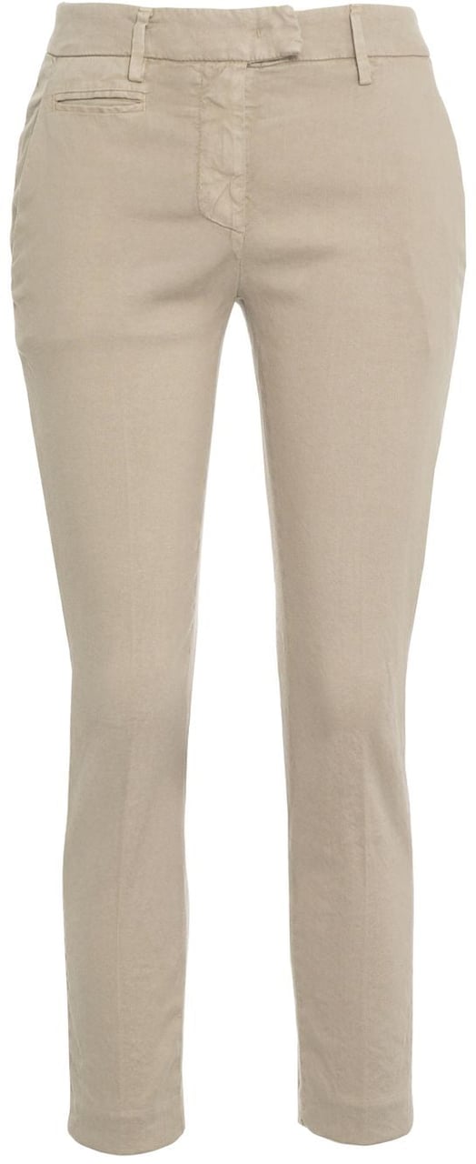 Dondup Linen blend chino pants Beige