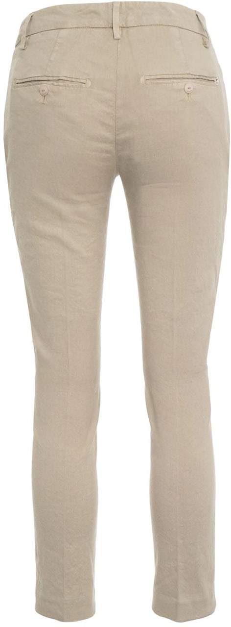 Dondup Linen blend chino pants Beige