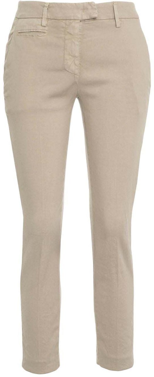 Dondup Linen blend chino pants Beige
