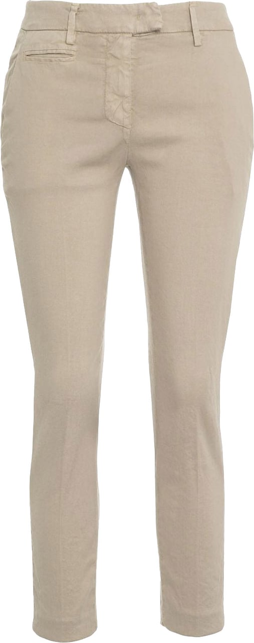 Dondup Linen blend chino pants Beige