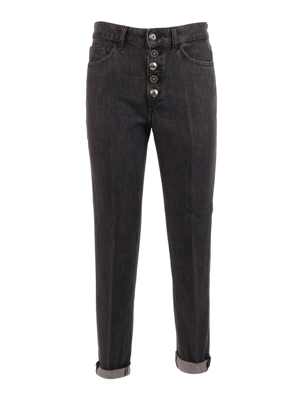 Dondup Mid Rise Koons Straight-Leg Pants Zwart