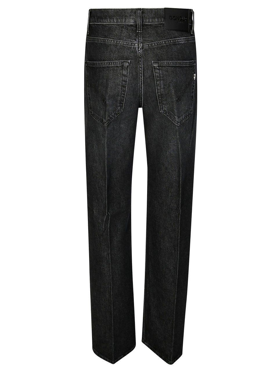 Dondup Tailored Straight Leg Pants with Mid-Rise Waist Zwart