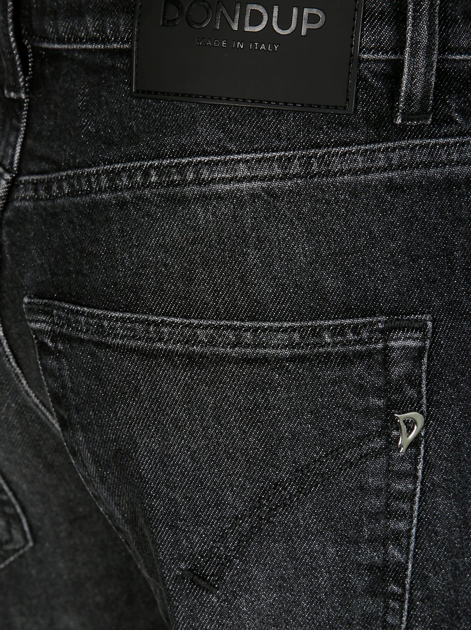 Dondup Tailored Straight Leg Pants with Mid-Rise Waist Zwart