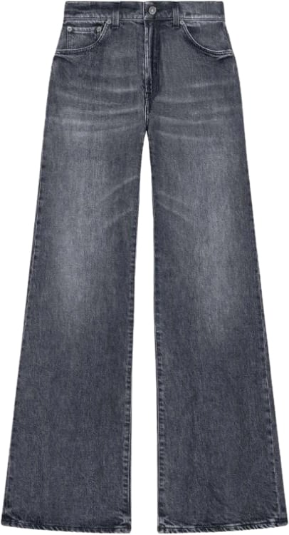 Dondup Trousers Grigio Denim Grijs