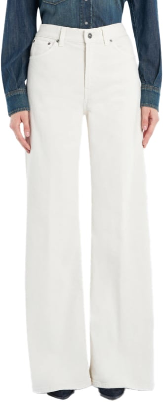 Dondup Trousers Ivory Wit