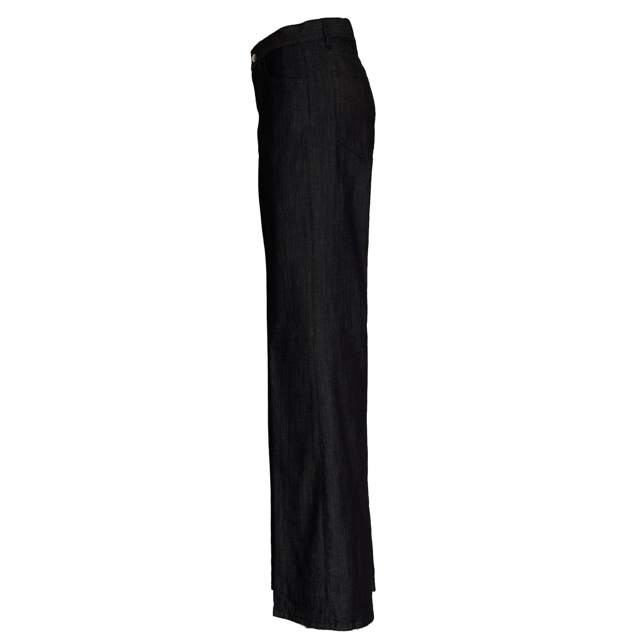 Dondup Amber Silk Denim Wide-Leg Jeans Zwart