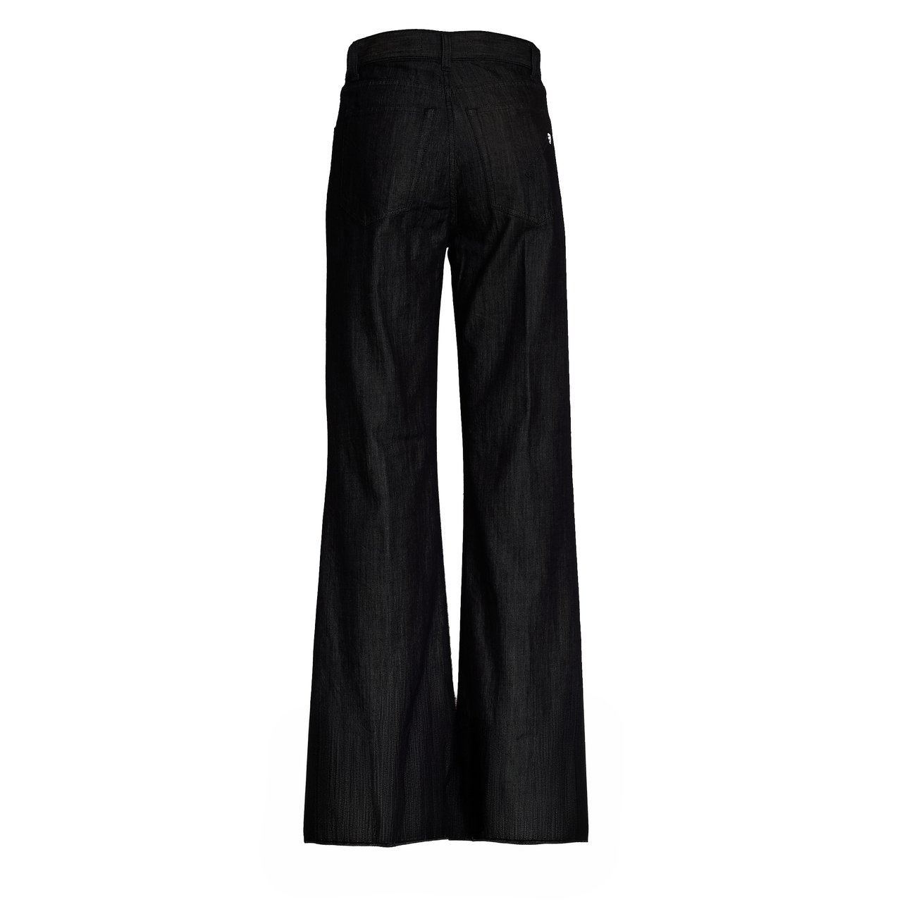 Dondup Amber Silk Denim Wide-Leg Jeans Zwart