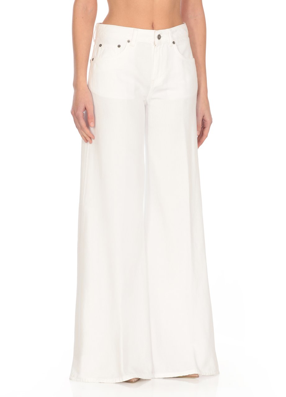 Dondup Trousers White Wit