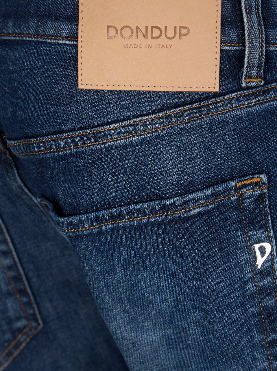Dondup Dark Indigo Tapered Cuffed Jeans Blauw