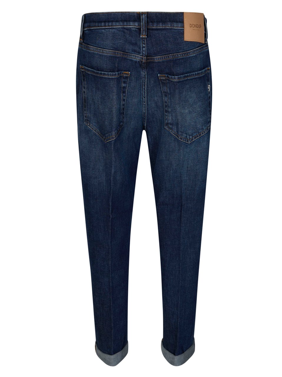 Dondup Dark Indigo Tapered Cuffed Jeans Blauw