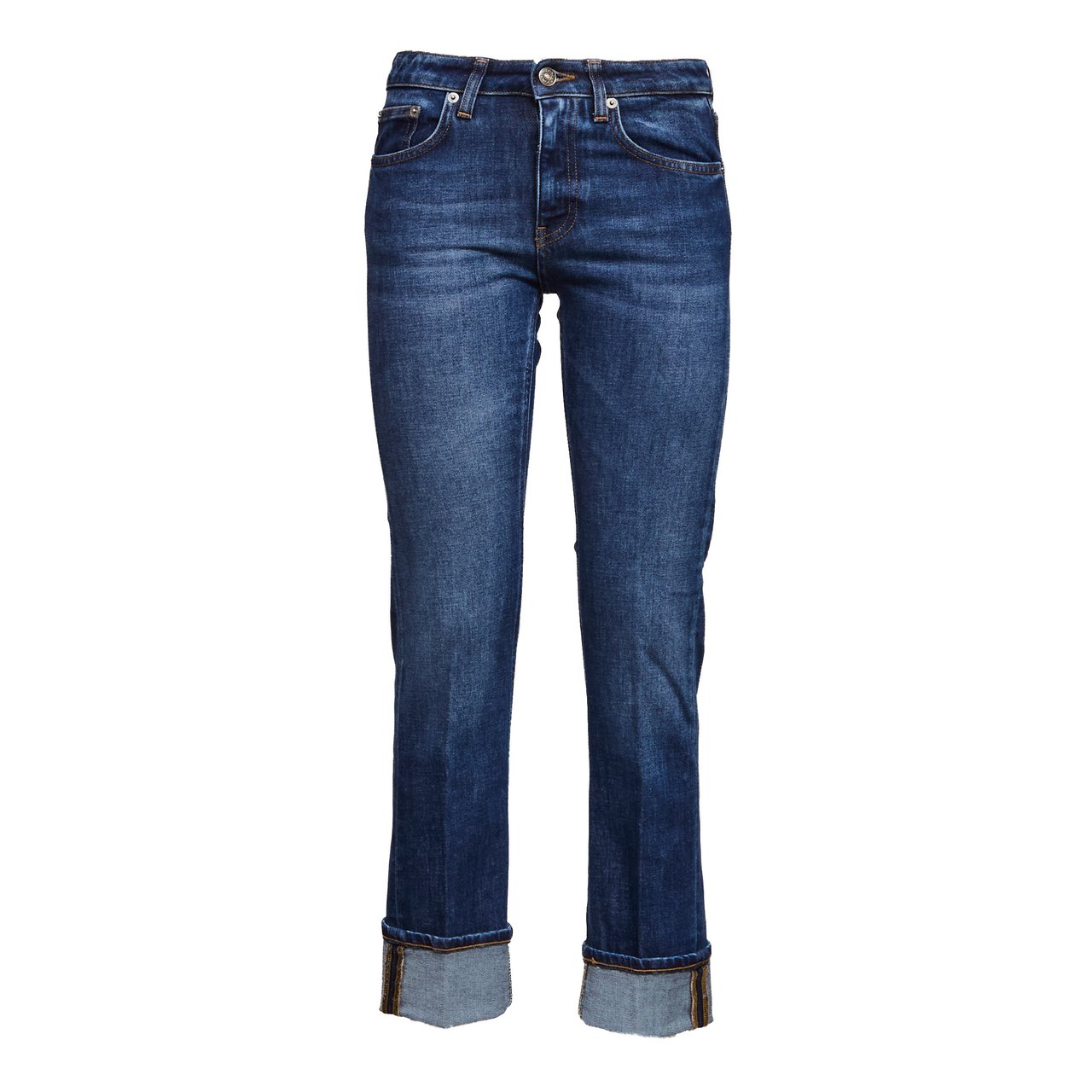 Dondup Coco Contrast Stitch Slim Jeans Blauw