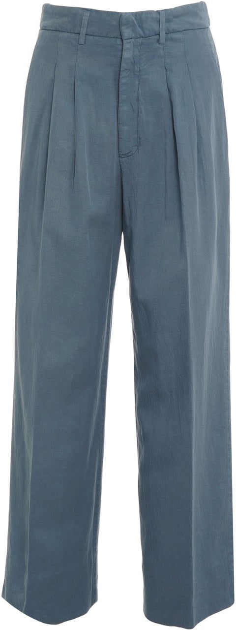 Dondup Wide leg pants 'Eloise' Blauw