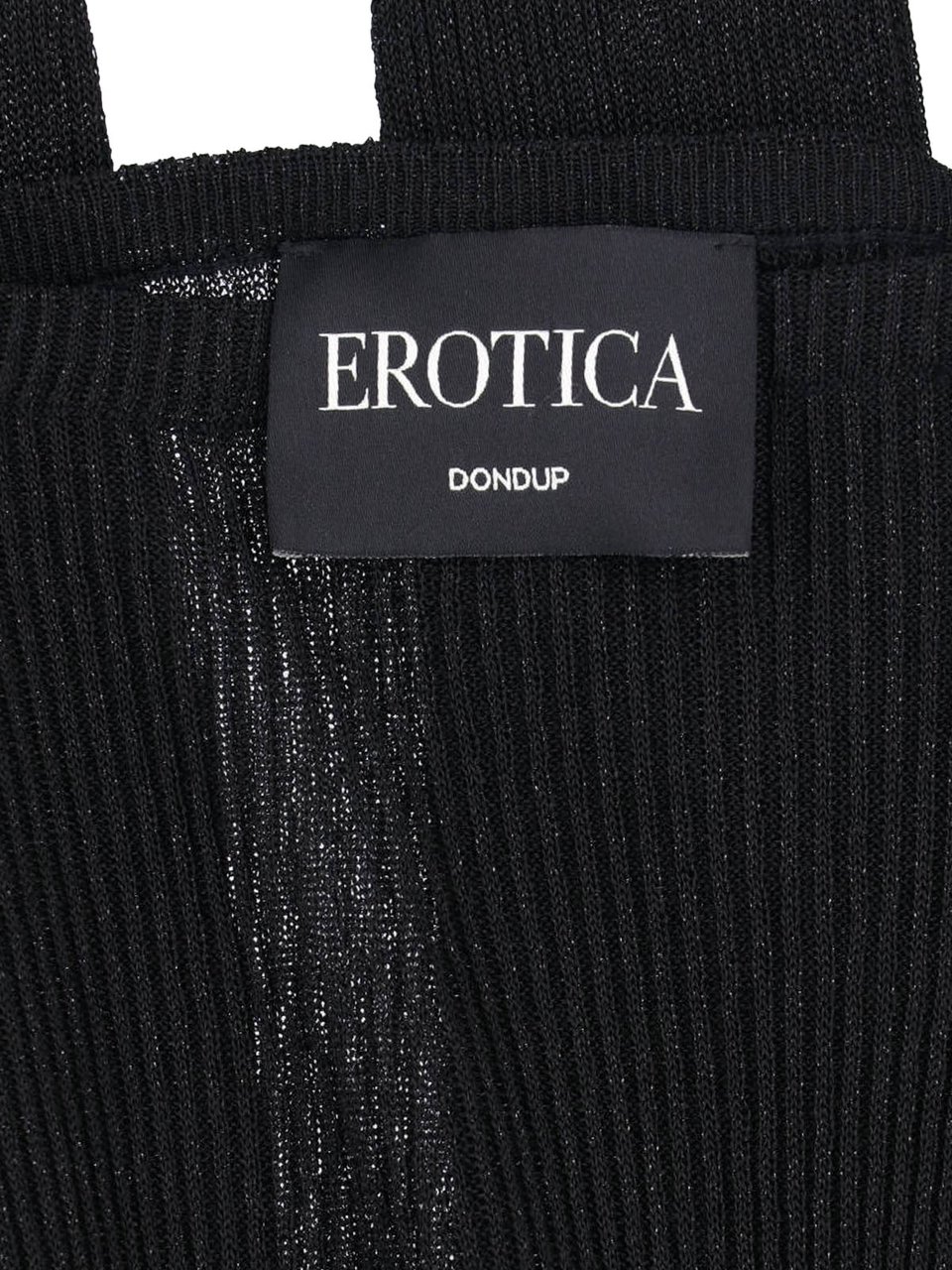 Dondup Black Lurex Knit Ribbed Leggings Zwart