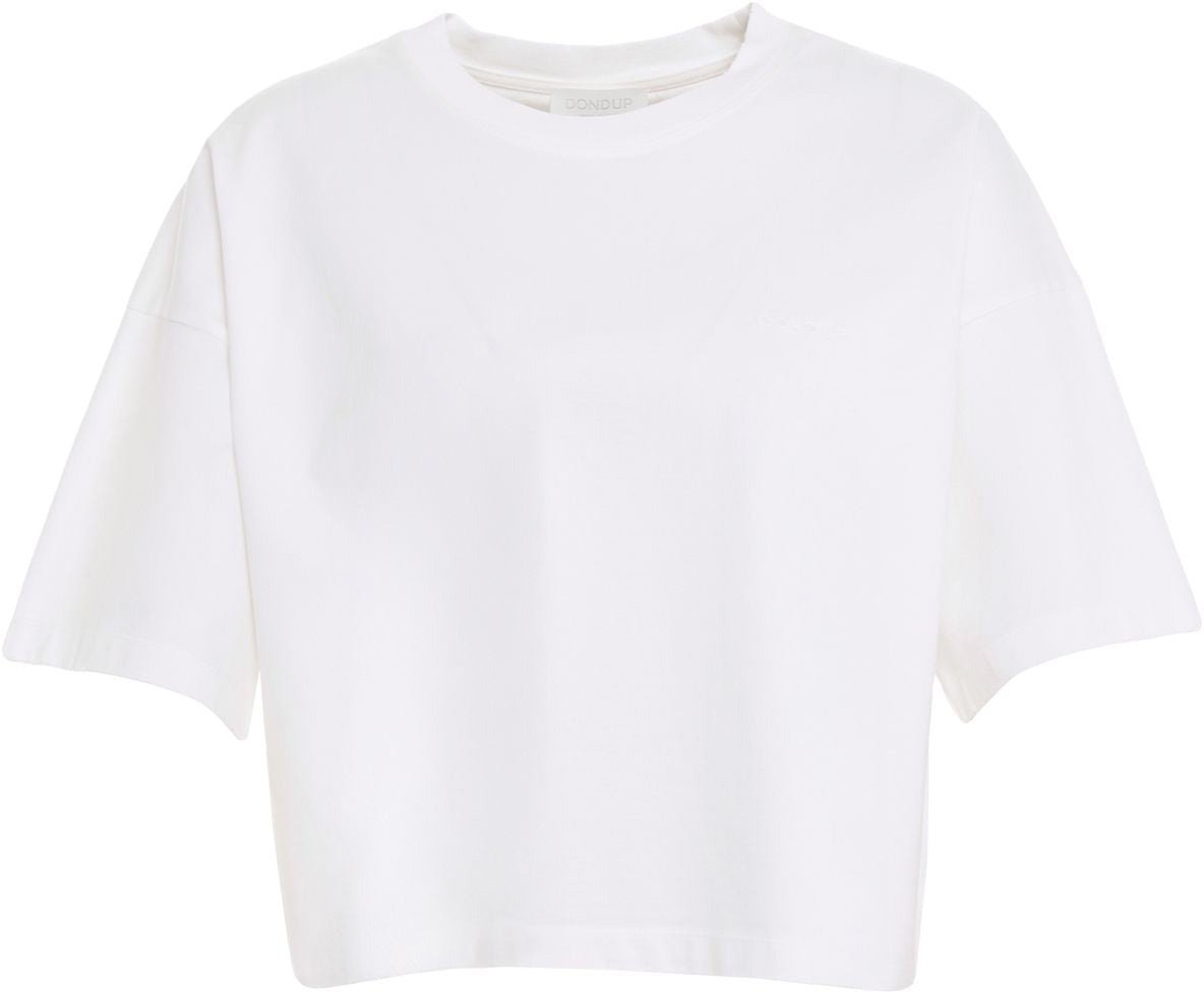Dondup T-shirt cropped in cotone Wit