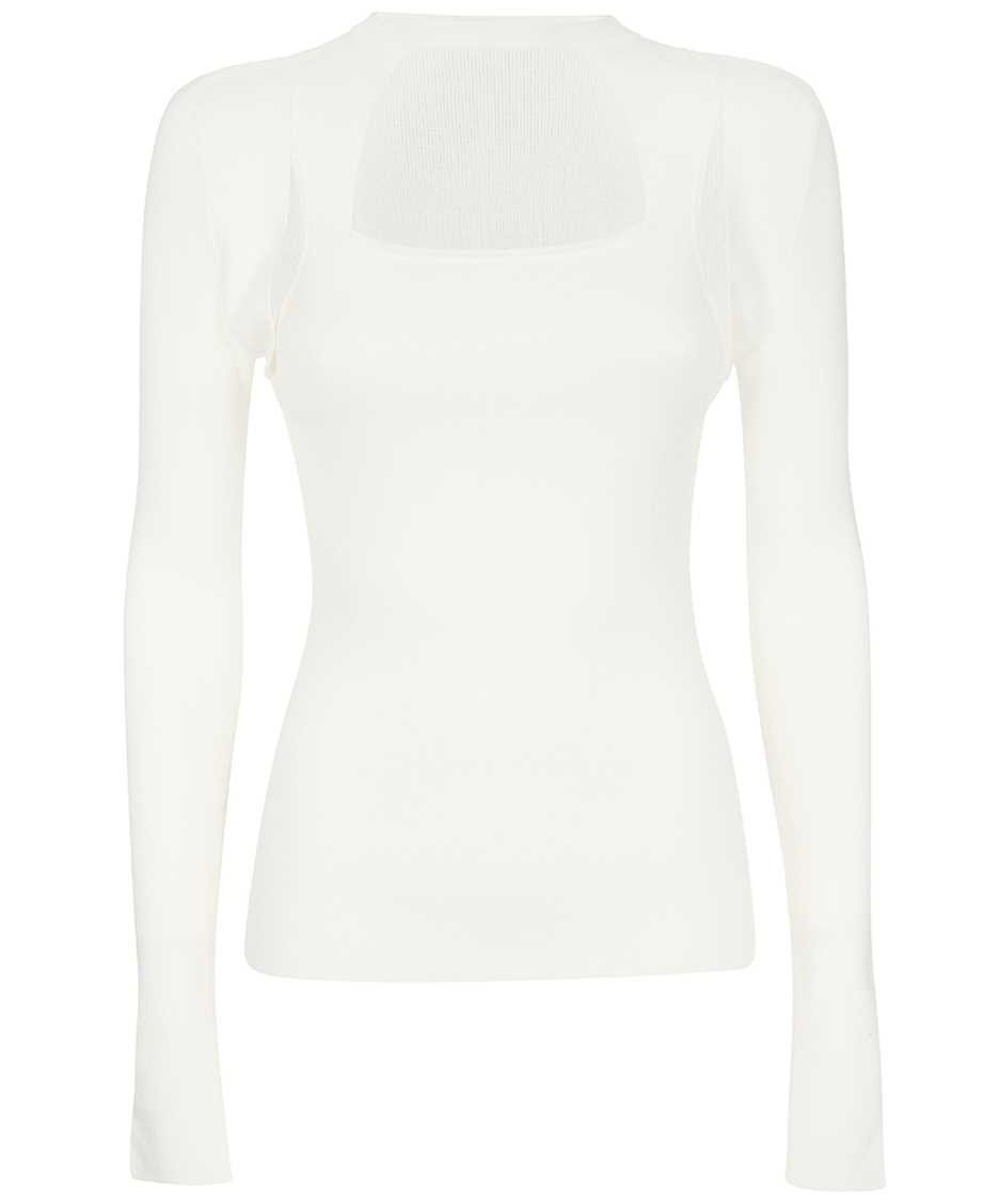 Dondup Knitted viscosa-blend top Wit