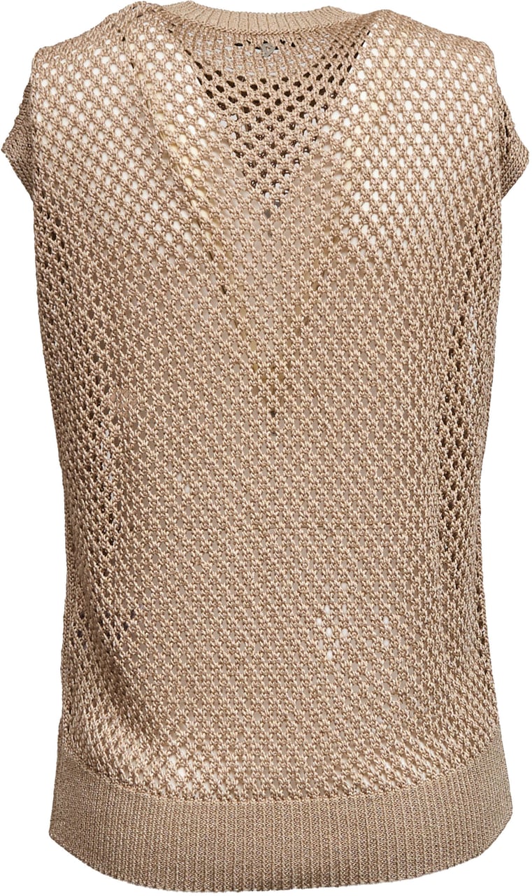 Dondup Gilet Regular In Cordonetto Traforato F.5 Neutraal