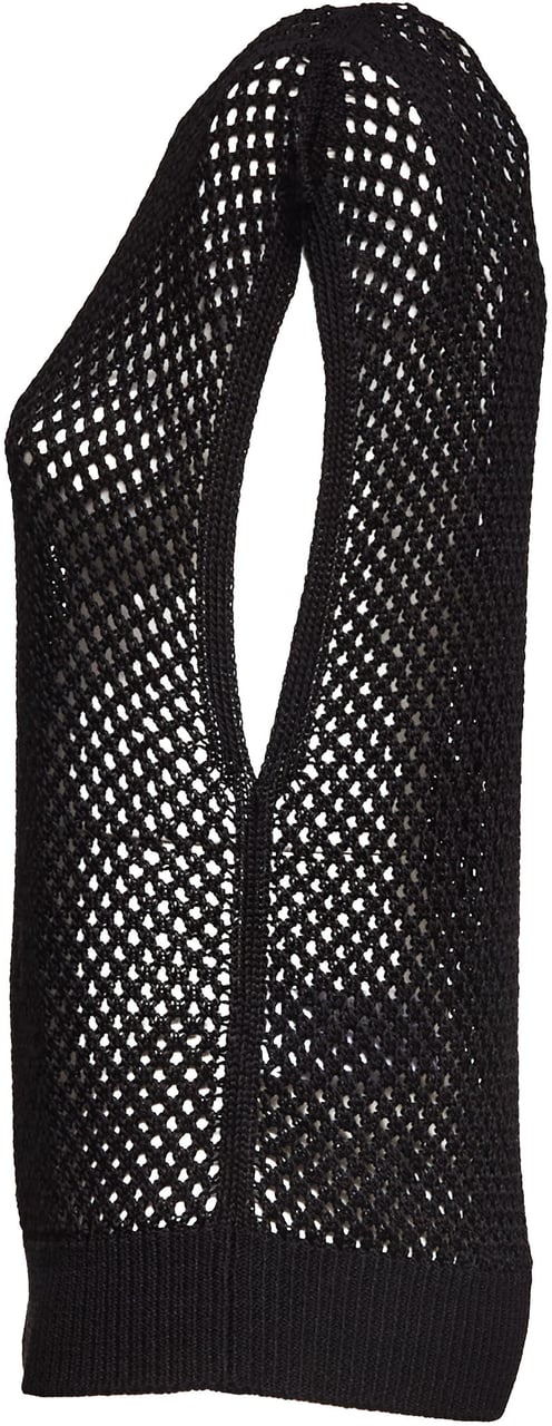 Dondup Gilet Regular In Cordonetto Traforato F.5 Zwart