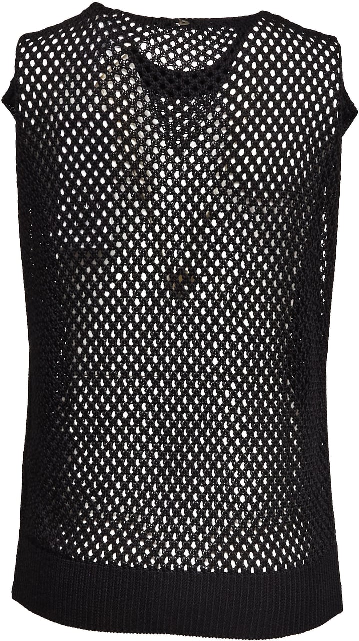 Dondup Gilet Regular In Cordonetto Traforato F.5 Zwart