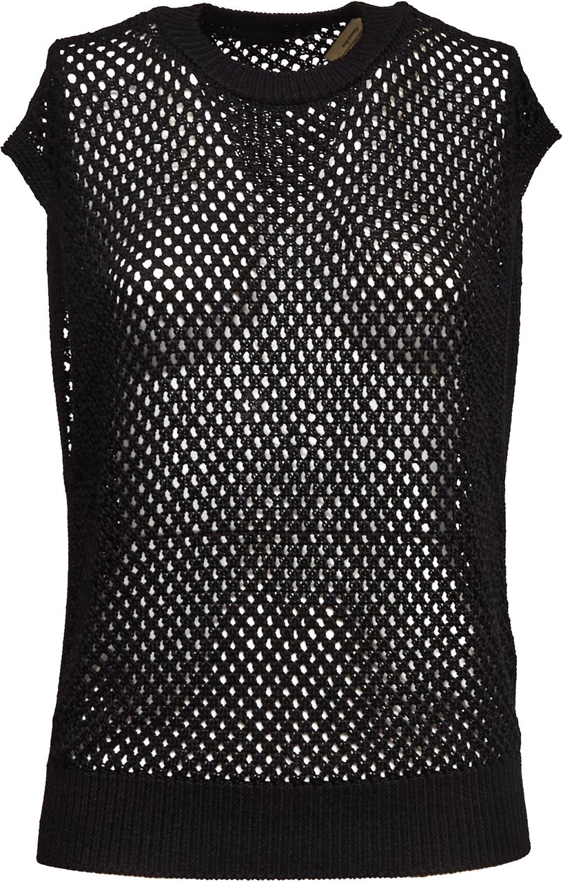 Dondup Gilet Regular In Cordonetto Traforato F.5 Zwart