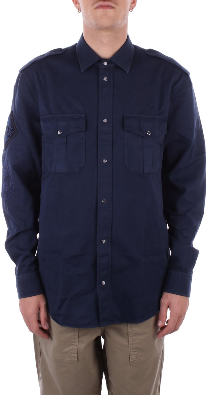 Dondup Shirts Blue Blauw
