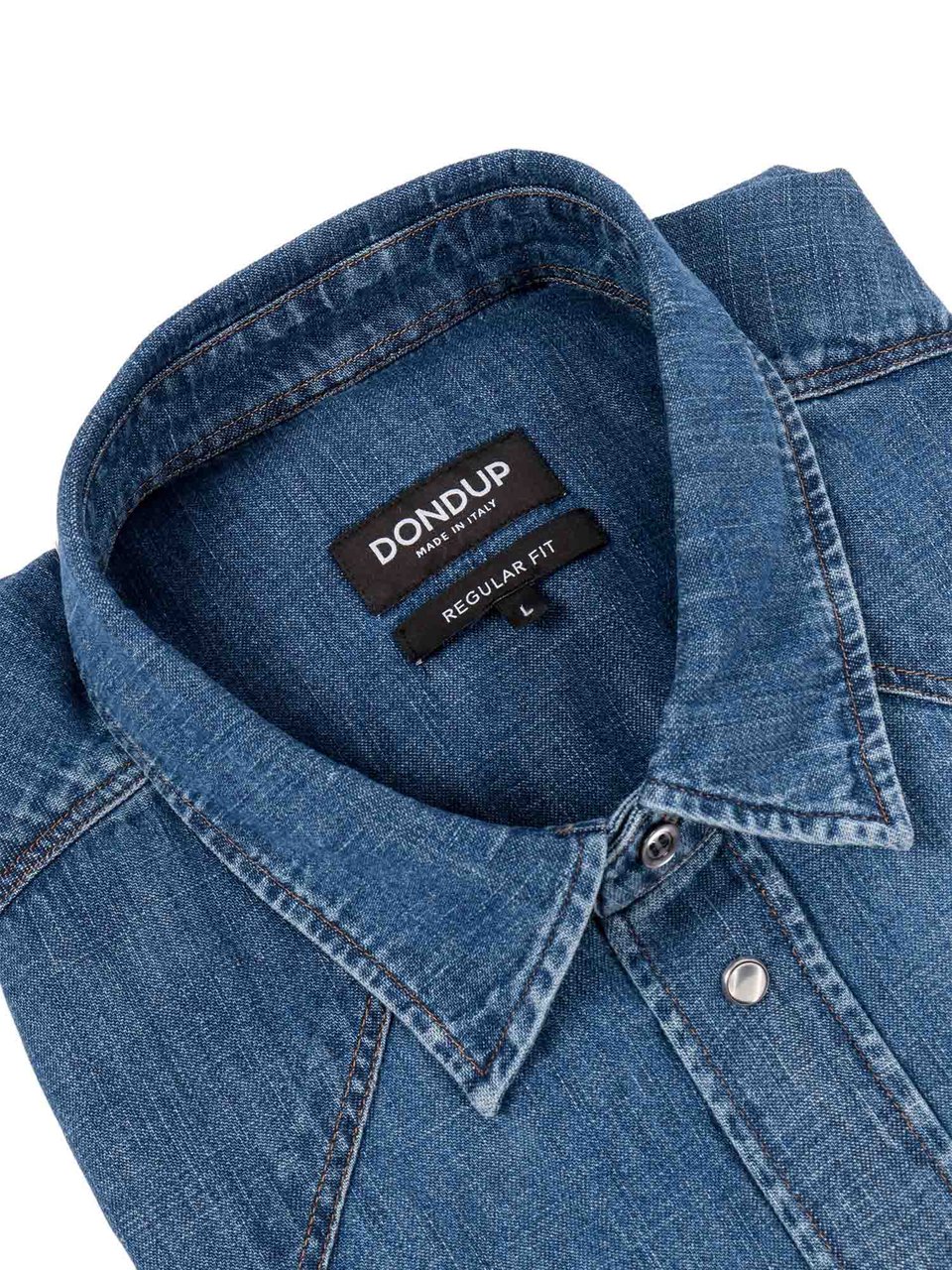 Dondup Pointed Collar Flap Pocket Shirt Blauw