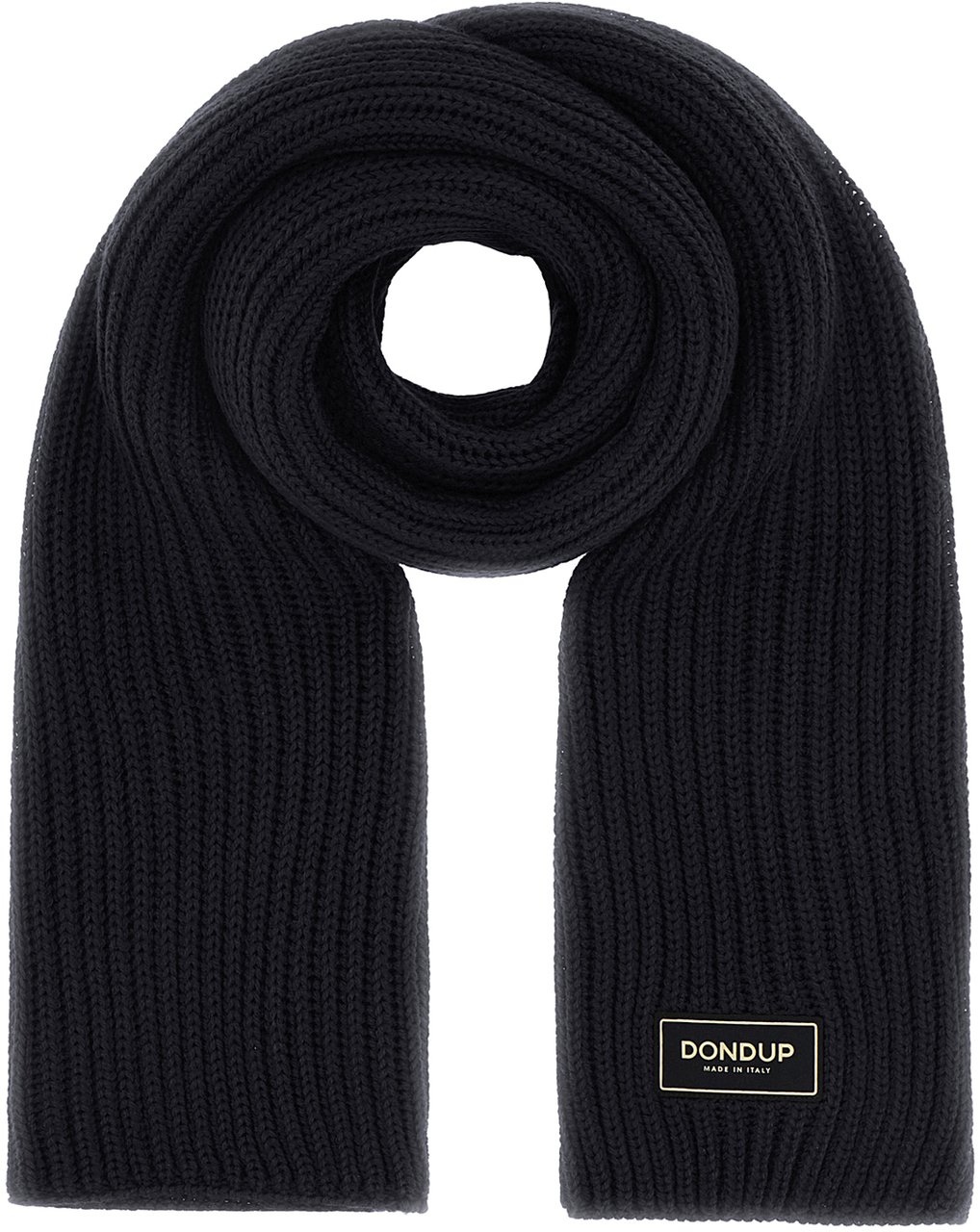 Dondup Dondup Midnight blue wool and acrylic scarf Blauw