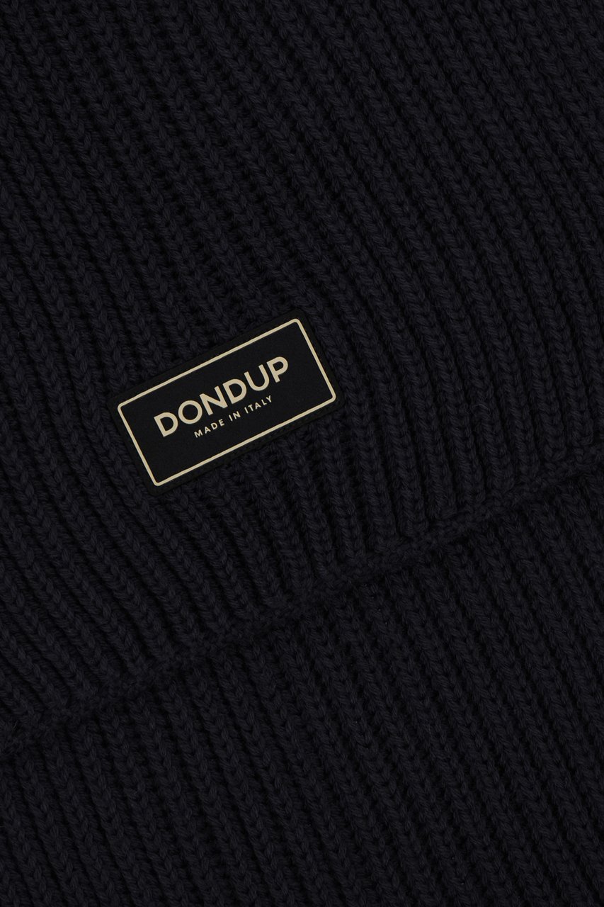 Dondup Dondup Midnight blue wool and acrylic scarf Blauw