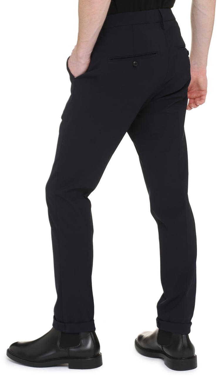 Dondup Gaubert Chino pants in wool blend Blauw