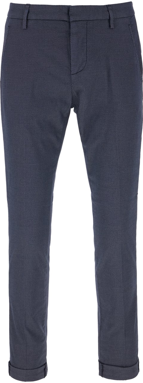 Dondup Dondup Denim blue stretch cotton blend chino pants Blauw