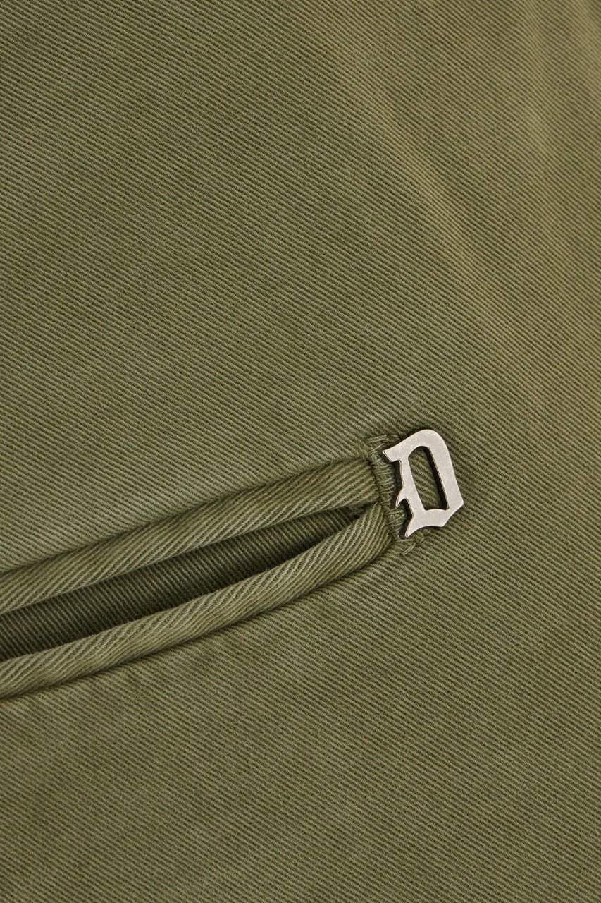 Dondup Dondup Olive green stretch cotton pants Groen