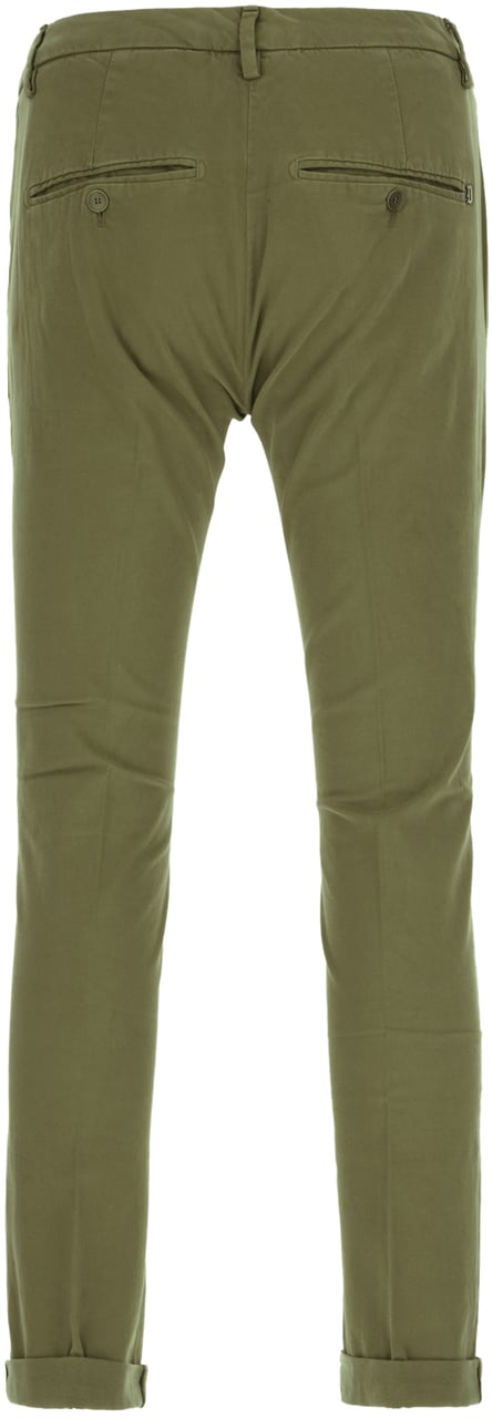 Dondup Dondup Olive green stretch cotton pants Groen