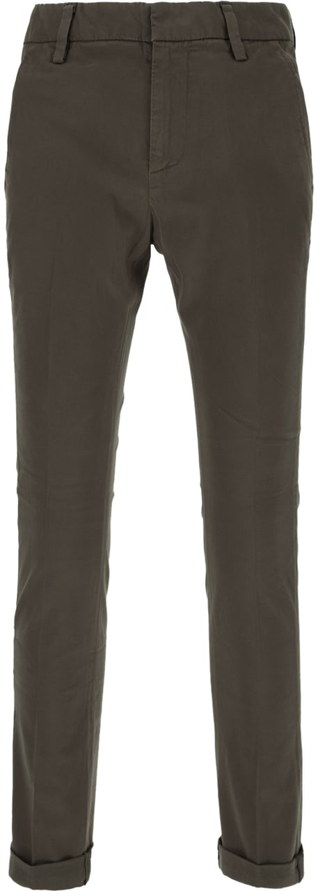 Dondup Dondup Dark green stretch cotton pants Groen