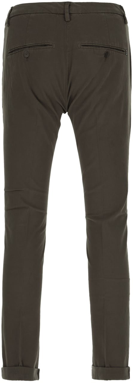 Dondup Dondup Dark green stretch cotton pants Groen