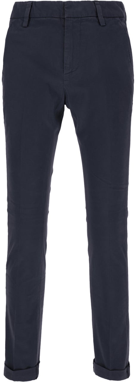 Dondup Dondup Navy blue stretch cotton pants Blauw