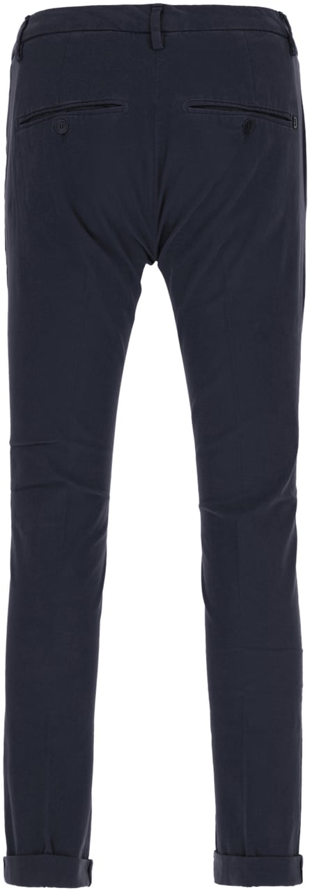 Dondup Dondup Navy blue stretch cotton pants Blauw