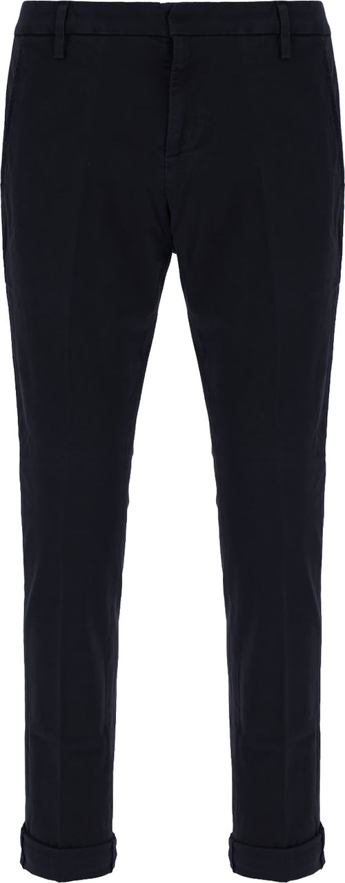 Dondup Midnight blue stretch cotton pants Blauw