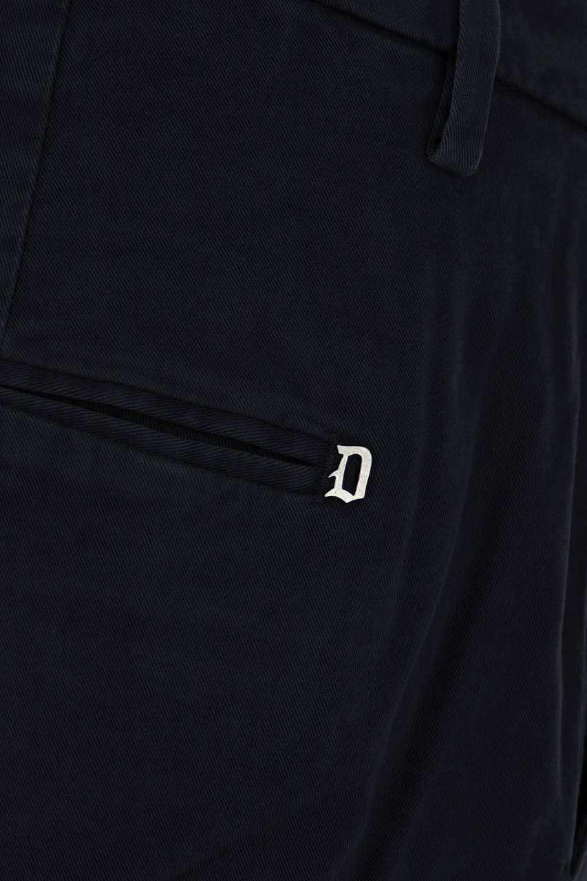 Dondup Midnight blue stretch cotton pants Blauw