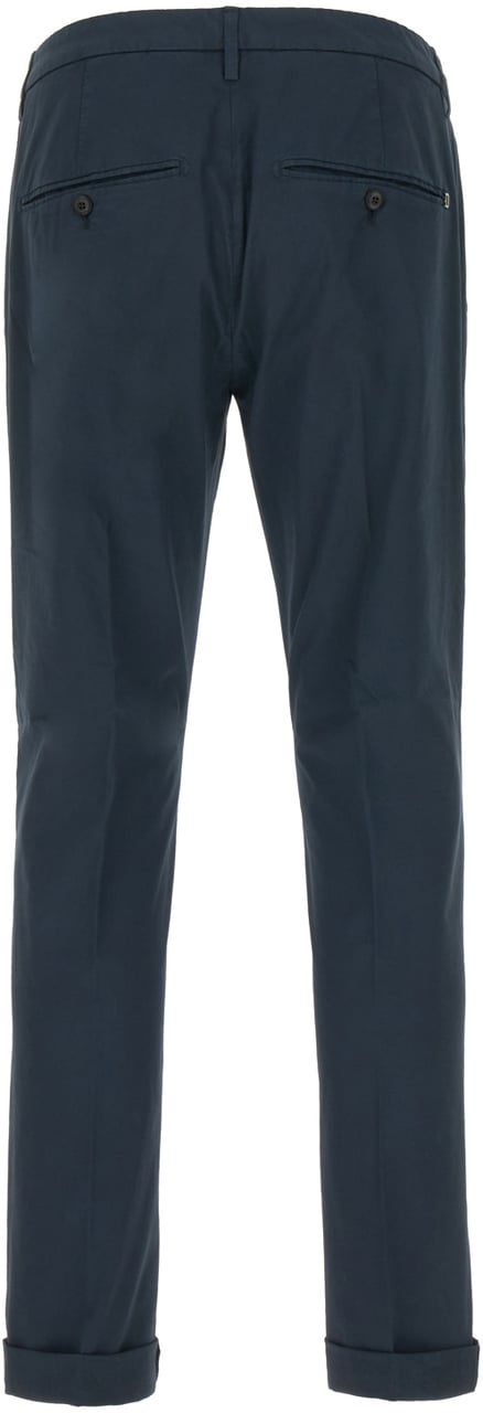 Dondup Dondup Navy blue stretch cotton chino pants Blauw