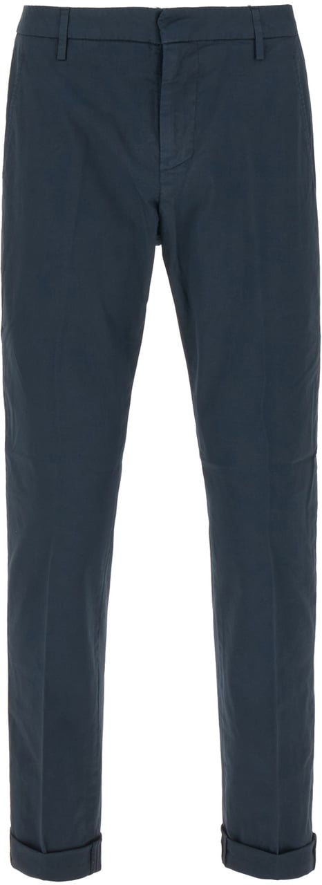 Dondup Dondup Navy blue stretch cotton chino pants Blauw