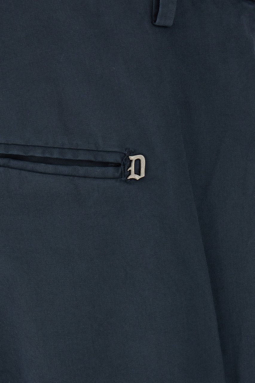 Dondup Dondup Navy blue stretch cotton chino pants Blauw