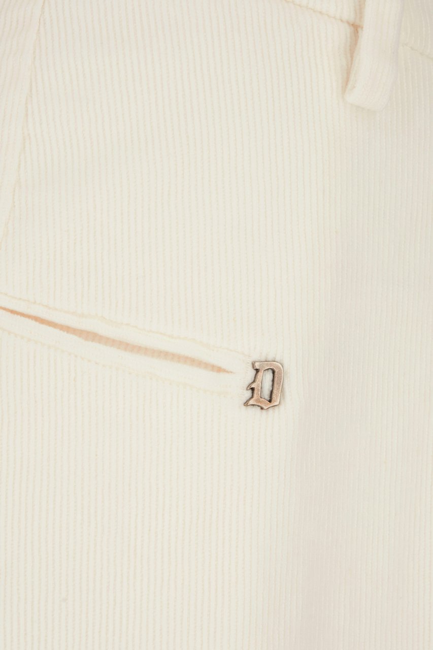Dondup Dondup Ivory stretch cotton pants Neutraal