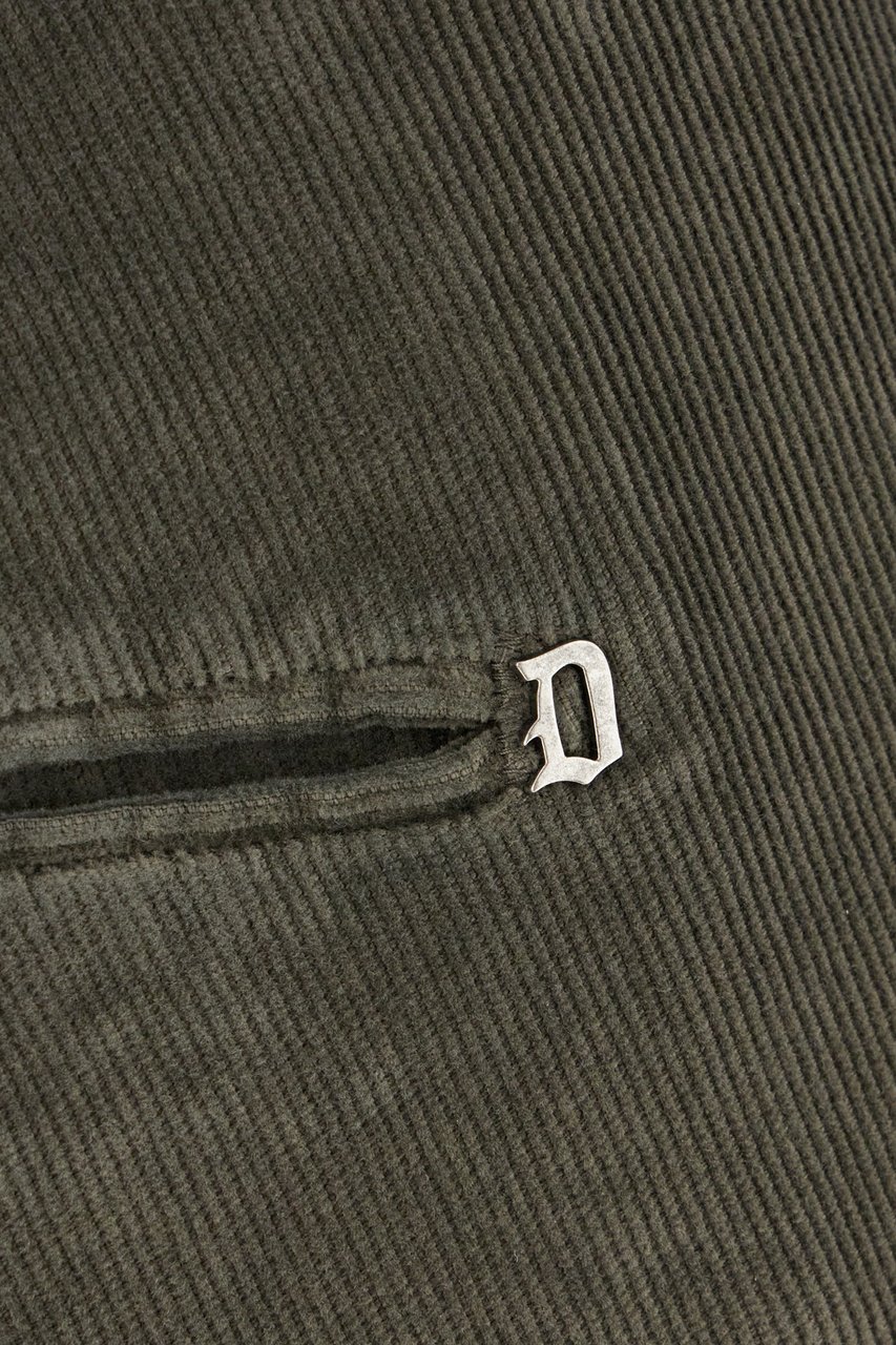 Dondup Dondup Olive green stretch cotton pants Groen