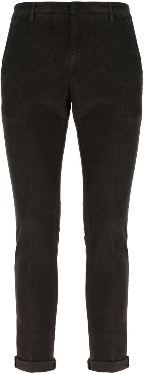 Dondup Dondup Dark brown stretch cotton pants Bruin