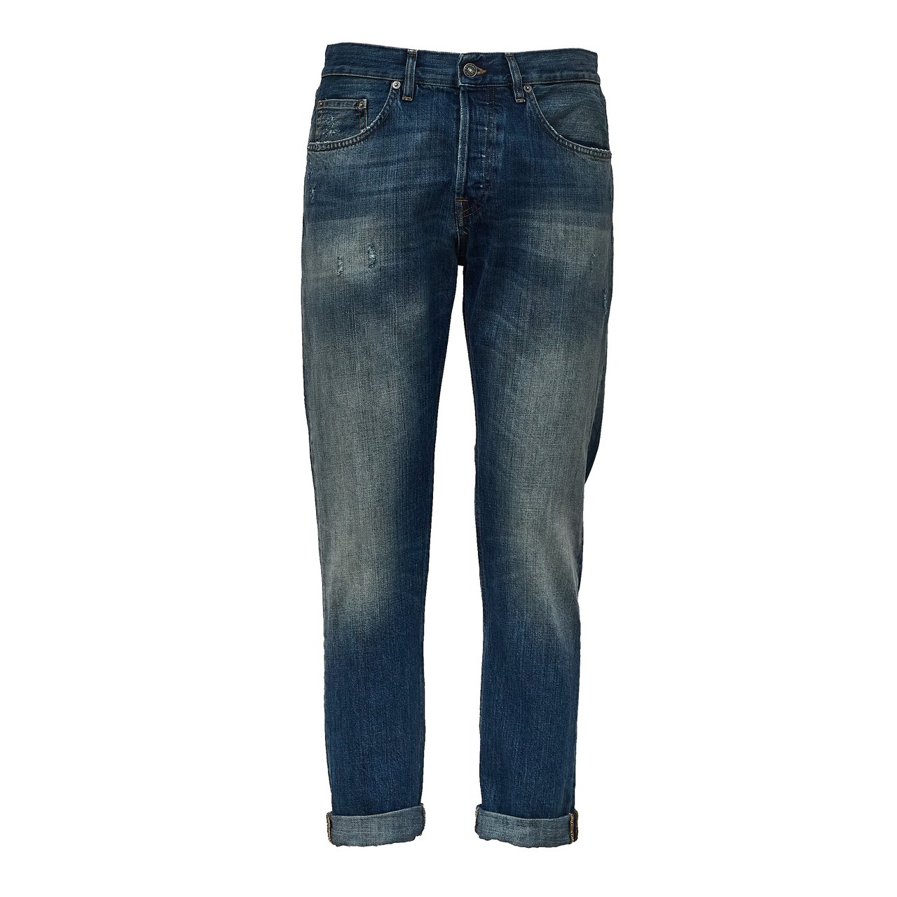 Dondup Icon Relax Regular Fit Jeans in 12.5 Oz Cross Rigid Denim Grijs