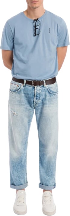 Dondup T-Shirts And Polos Azzurro Polvere Lichtblauw