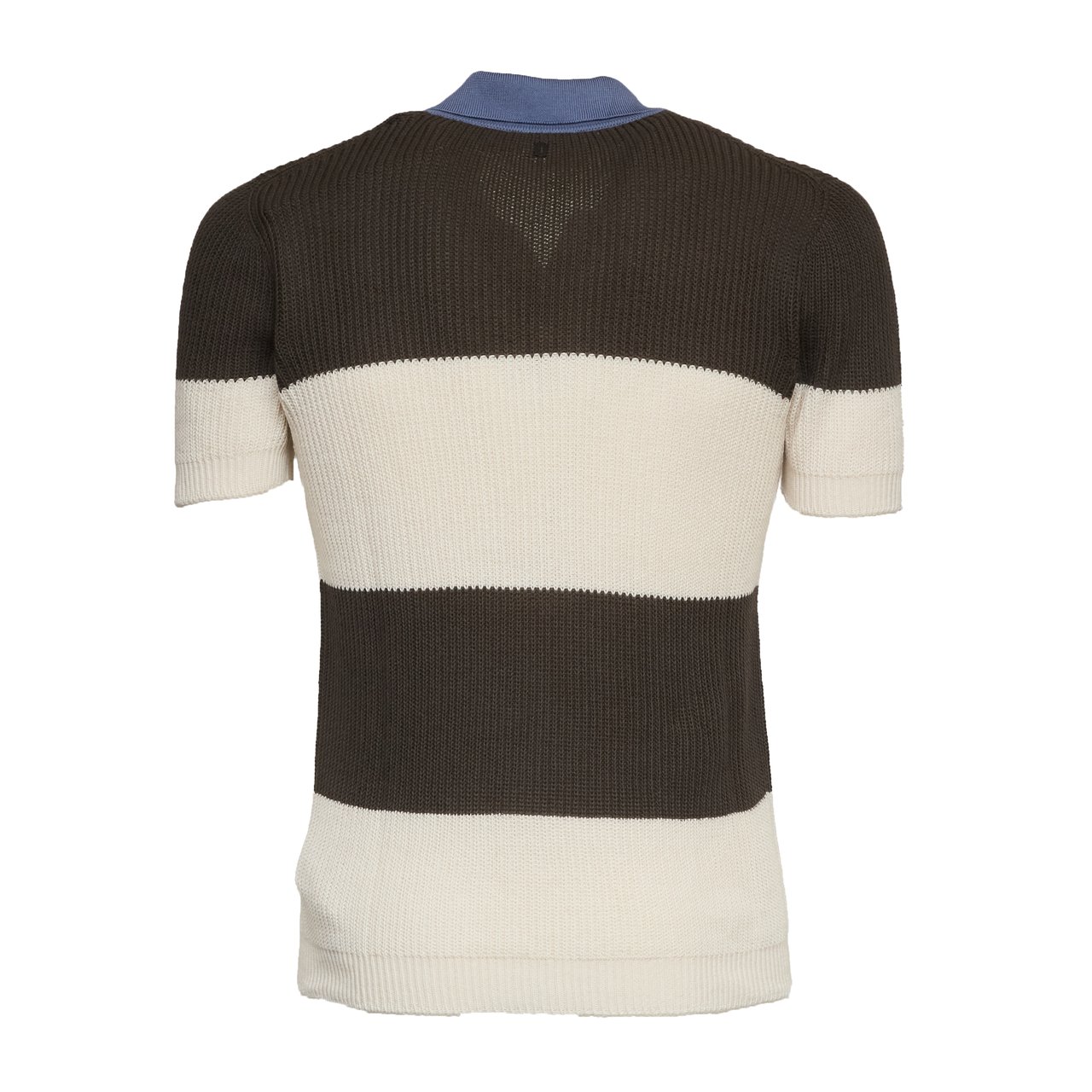 Dondup Ribbed Knit Bowling Polo Shirt Zwart