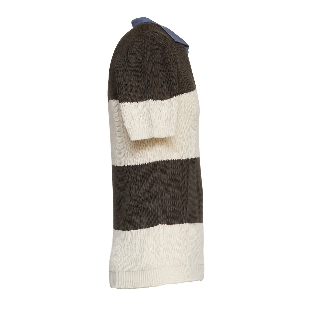 Dondup Ribbed Knit Bowling Polo Shirt Zwart