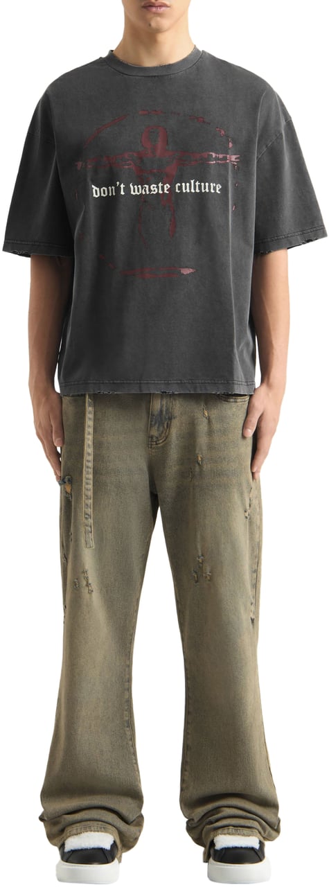 Don't Waste Culture Veyric T-shirt | Washed Black Donkergrijs