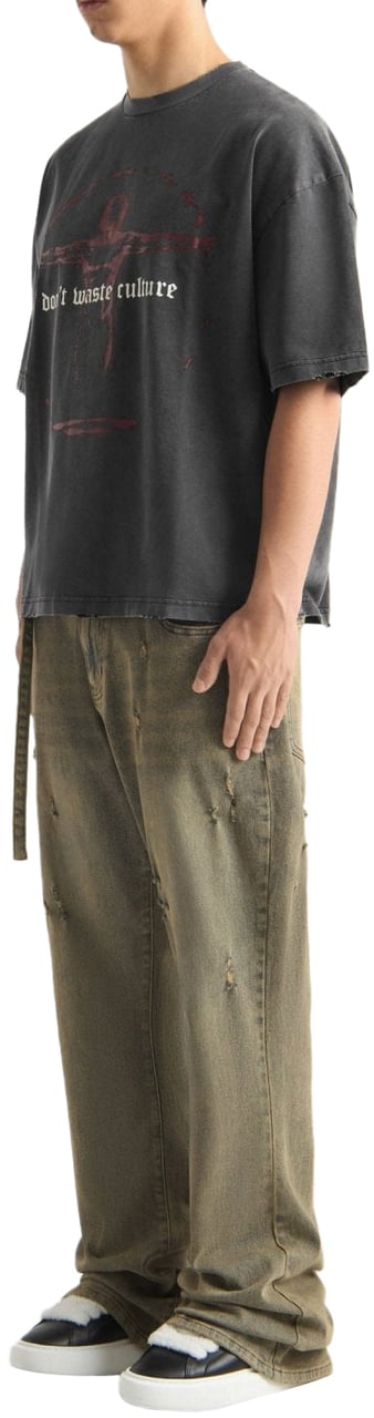 Don't Waste Culture Veyric T-shirt | Washed Black Donkergrijs
