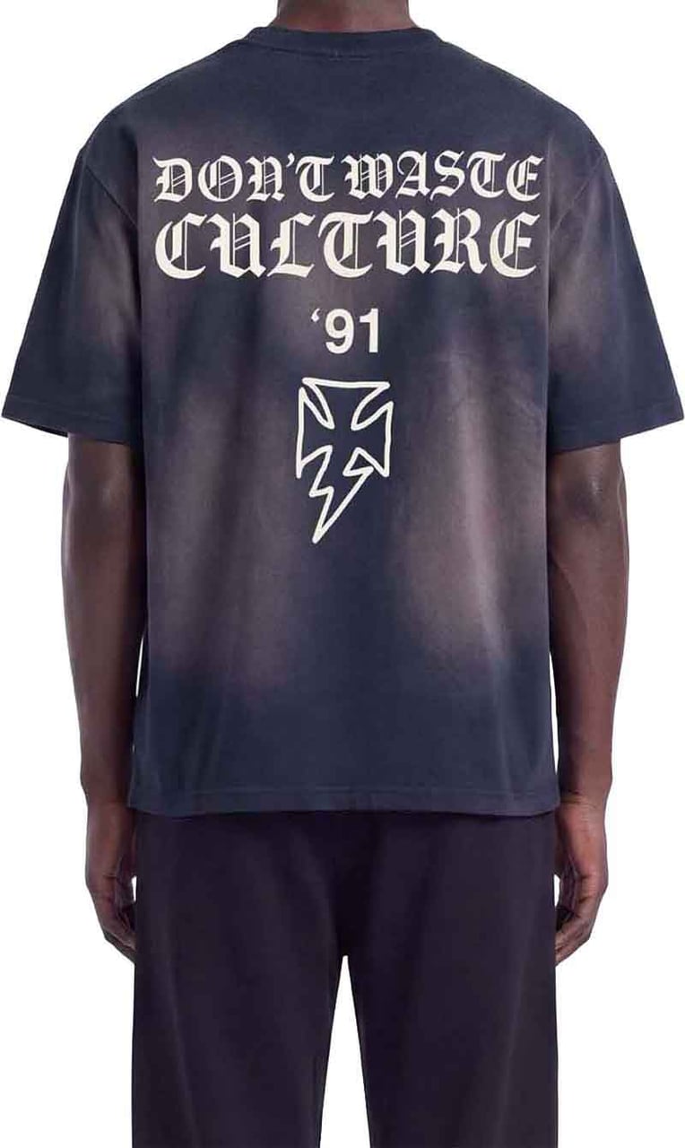 Don't Waste Culture Thunder T-shirt | Faded navy Blauw